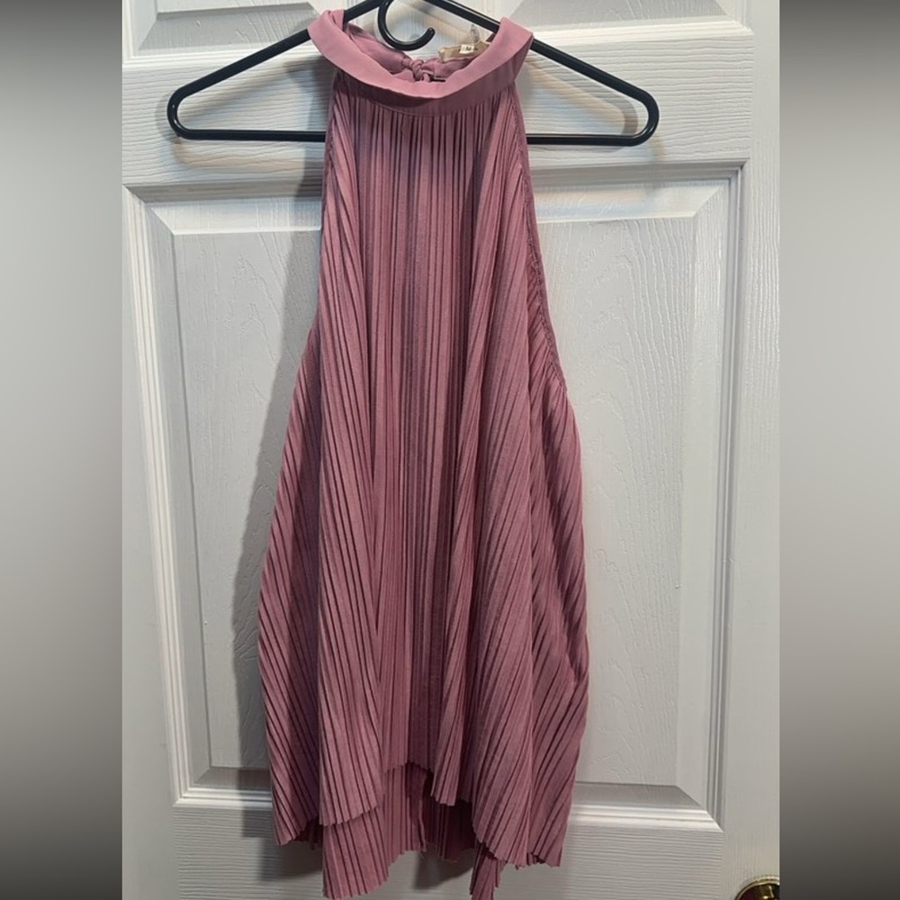 entro Mauve Strapless Pleated Halter Top with Tie - Picture 3 of 3